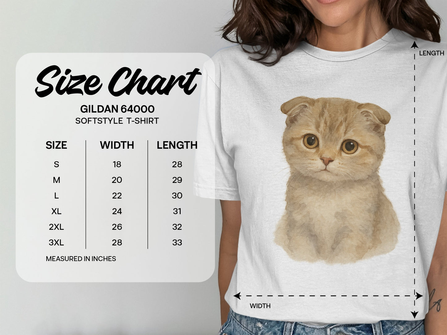 Cute Cat Graphic Design Softstyle T-shirt product type