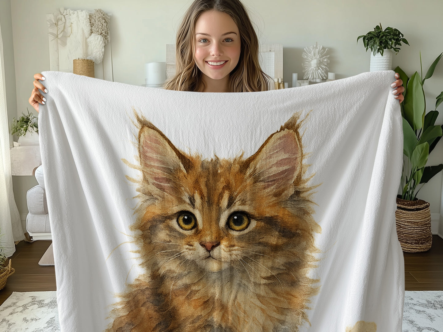Cozy Cat Portrait Design Blanket product
