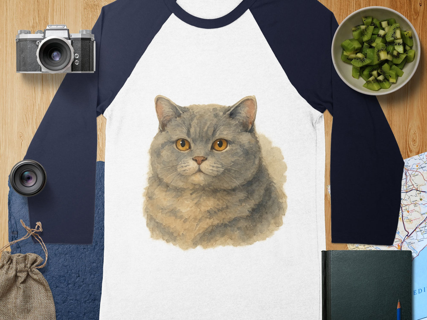 Cat Print Long Sleeve Graphic T-Shirt product type