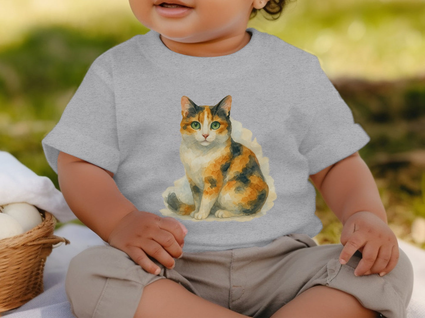 Cute Cat-Print Graphic Baby Tee Shirt product type