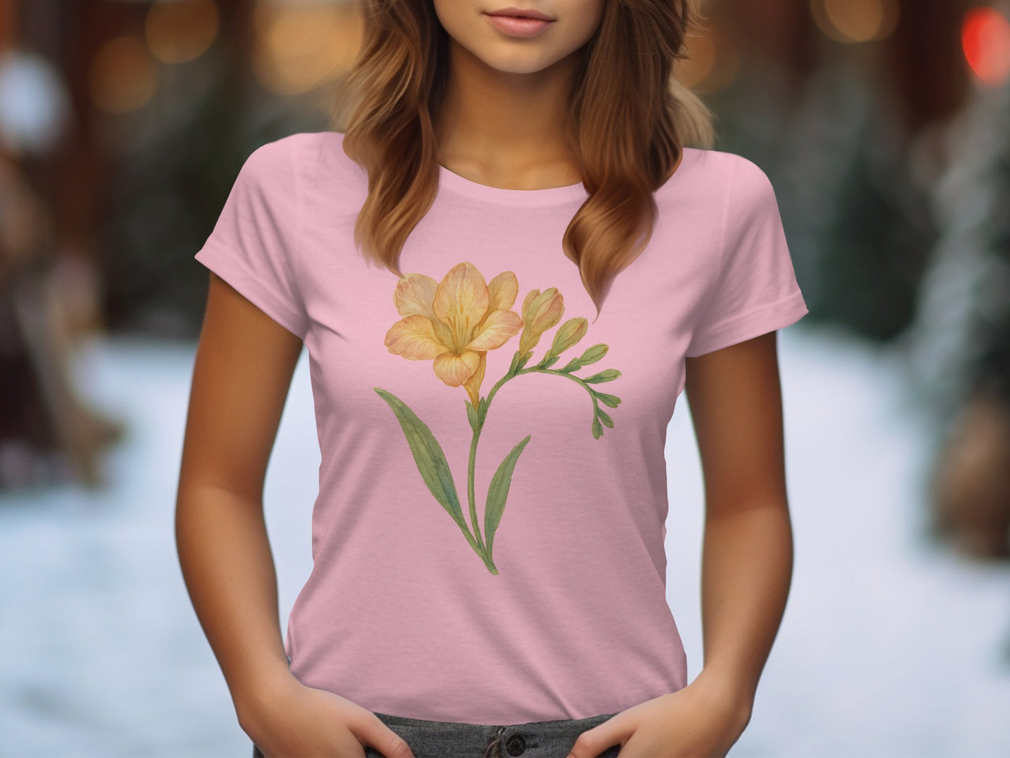 Beautiful Floral Design on Casual T-Shirt Product