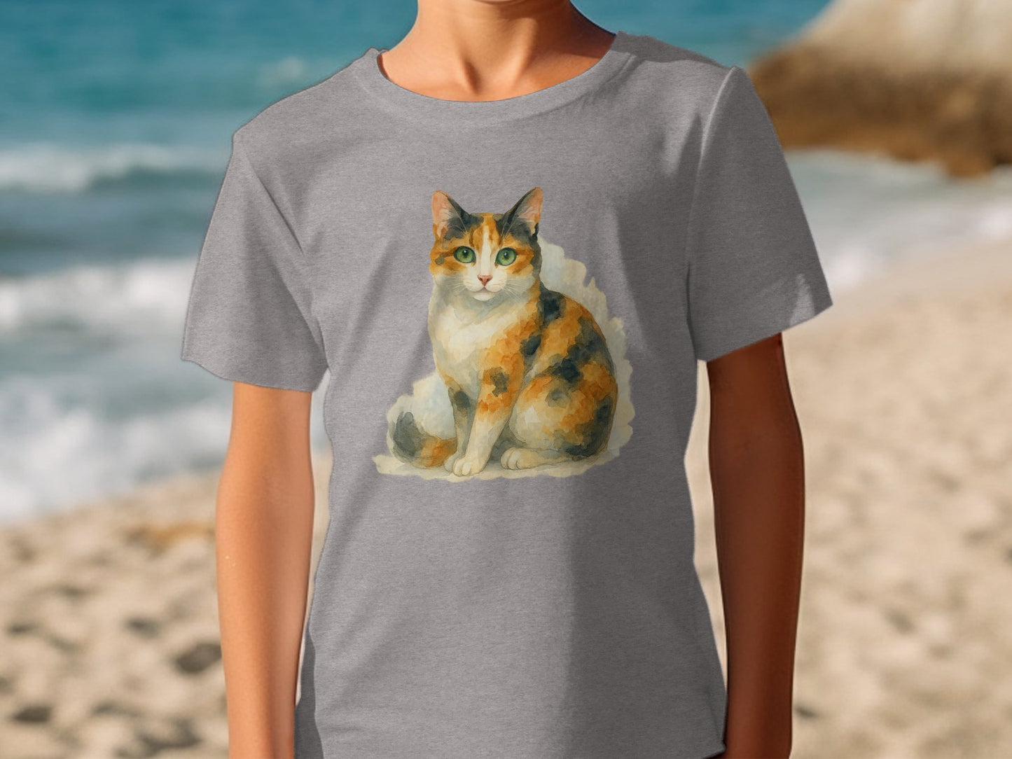 Realistic Cat Print T-Shirt for Casual Everyday Wear Product