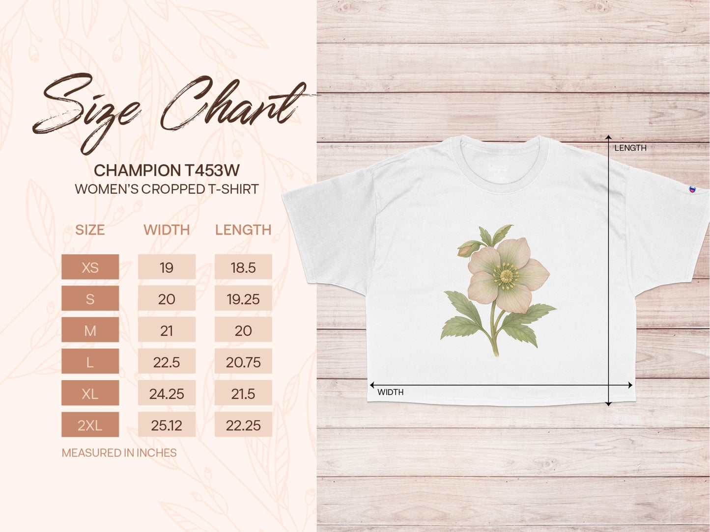 Flower Print Champion Women's Cropped T-Shirt product type