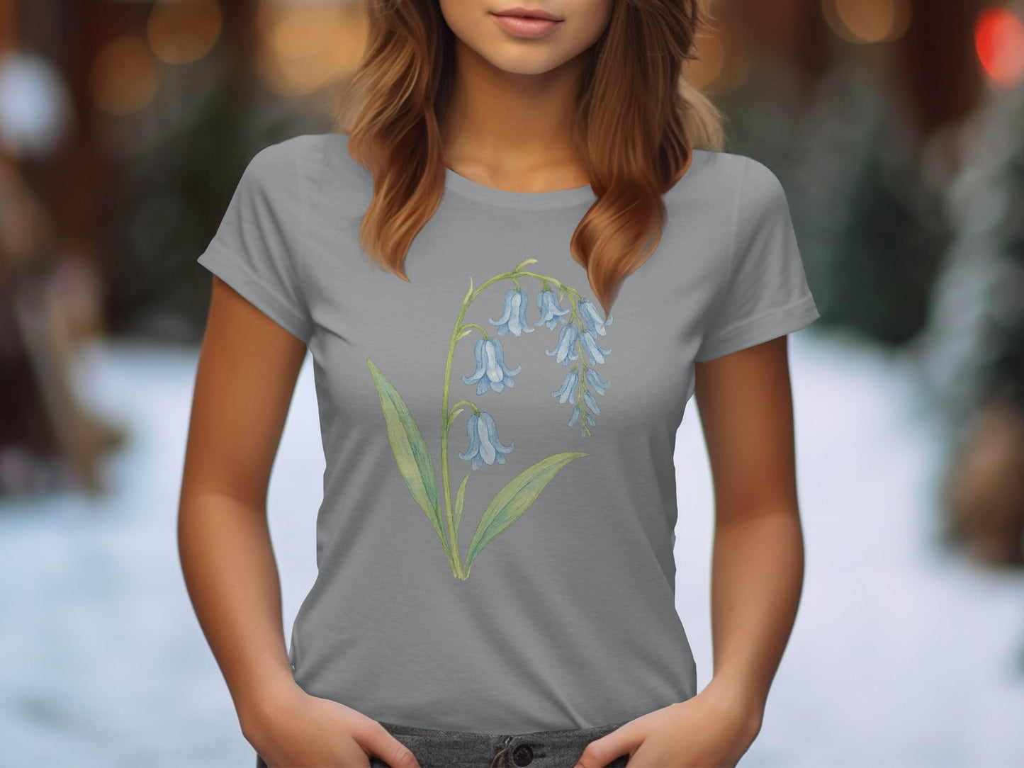 Floral Graphic Tee with Bluebell Design product type