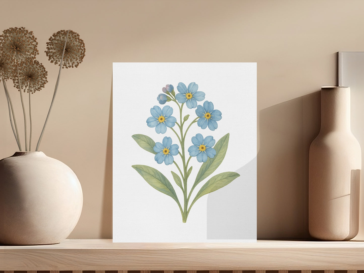 Beautiful Blue Flower Art Print Minimalist Wall Product