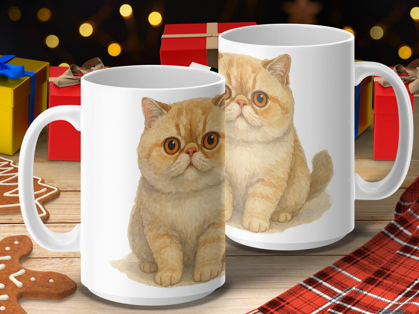 Cute Orange Cat Illustration Ceramic Coffee Mug Product