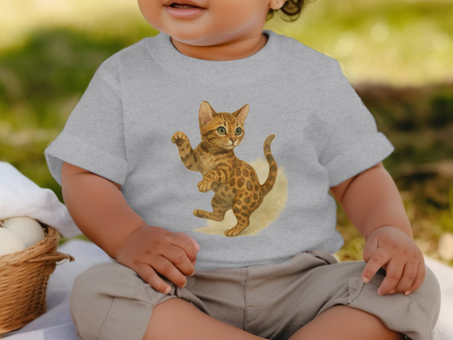 Cute Illustrated Leopard Kitten Design T-Shirt product type