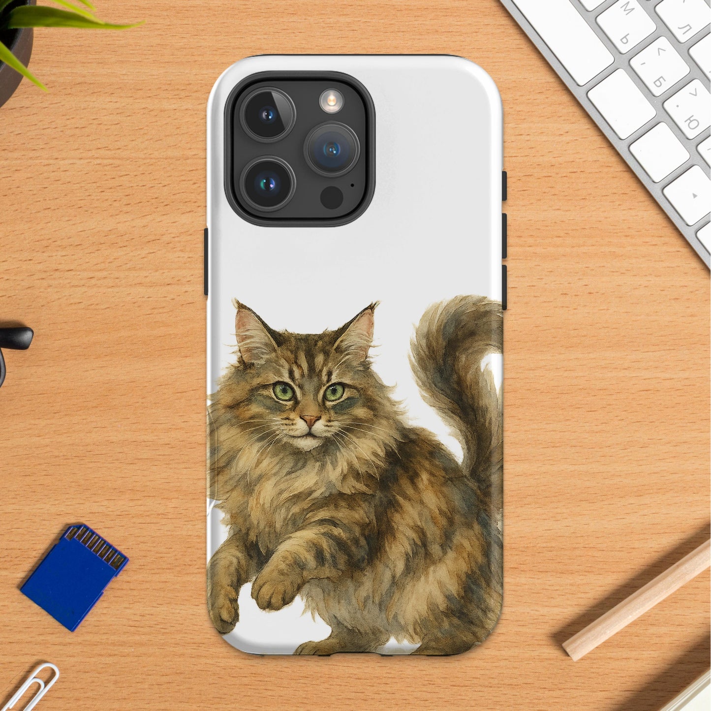 Adorable Fluffy Cat Design Phone Case product