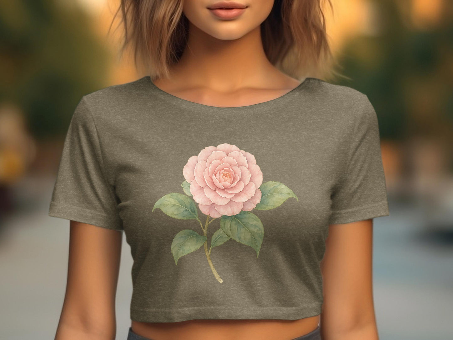 Delicate Floral Print Crop Top Casual Stylish product type