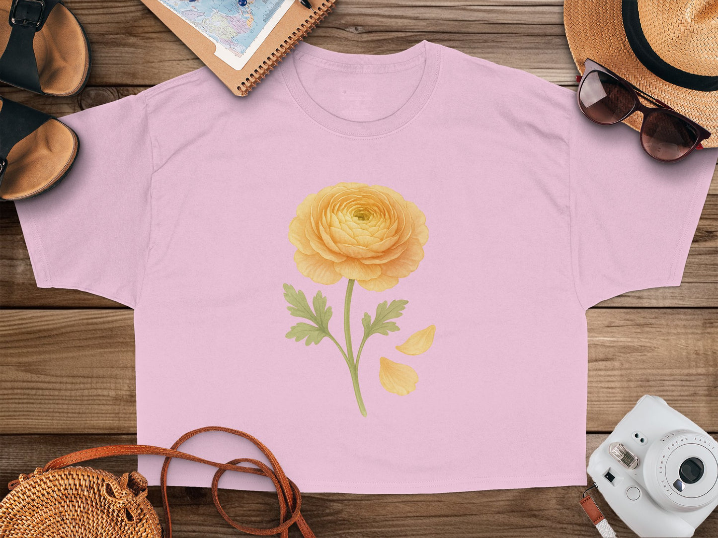 Floral Yellow Blossom Design Casual Shirt product type