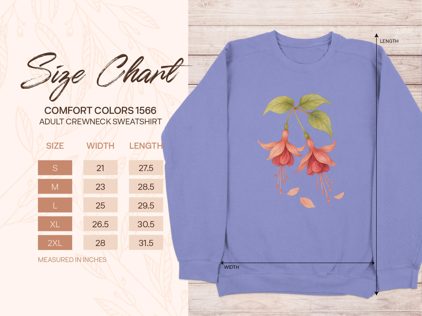 Fuchsia Flower Graphic Printed Pullover Sweatshirt product type