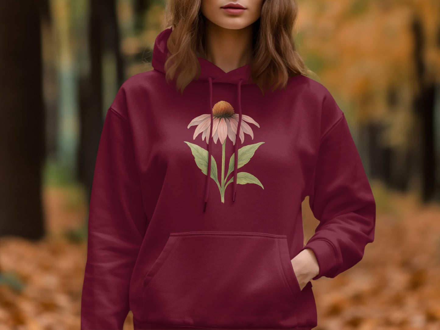Cozy Hoodie with Artistic Flower Design product type