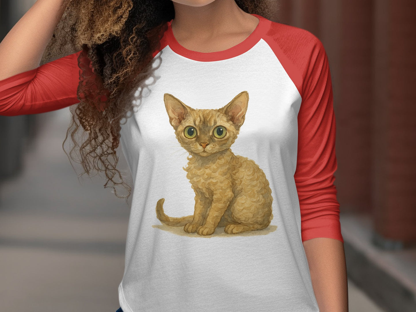Adorable Kitten Graphic Design Baseball Tee product