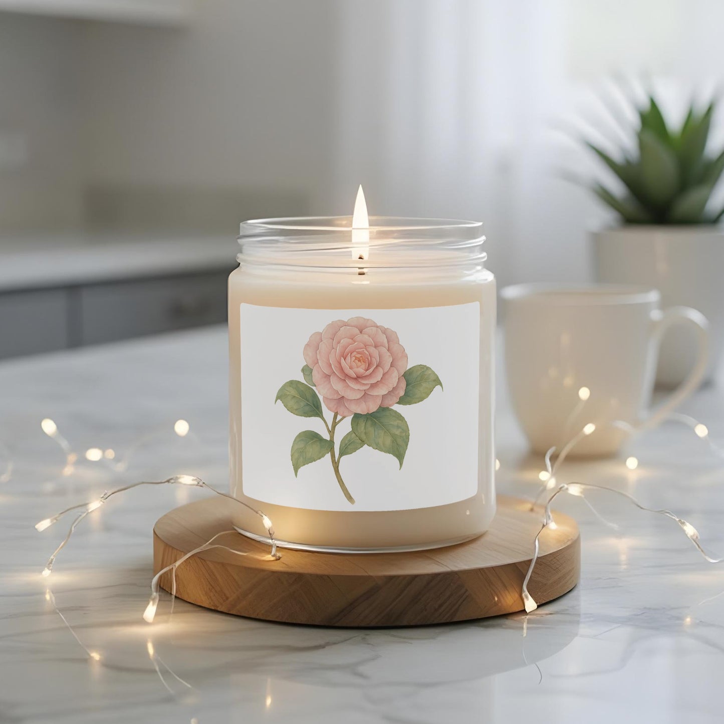 Aromatic Candle with Floral Design Home Decor Product