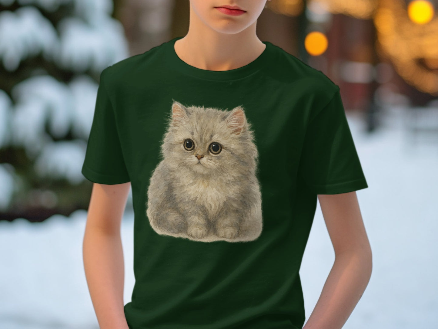 Cute Fluffy Gray Kitten Graphic Tee product type