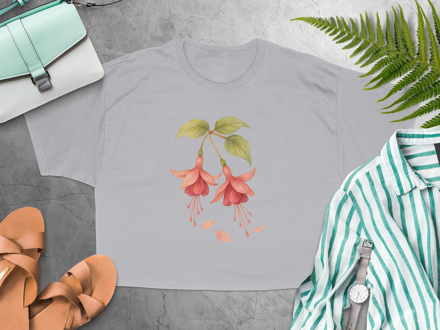 Watercolor Floral Art Gray Tee product