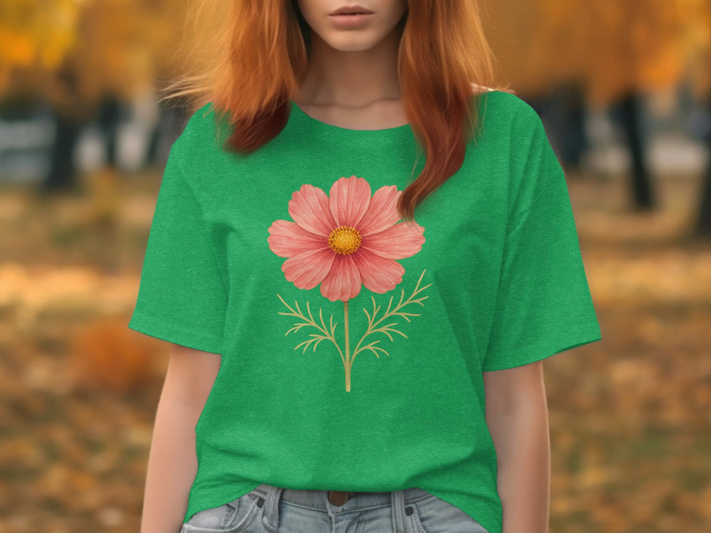 Bright Green Shirt with Large Flower Print product type