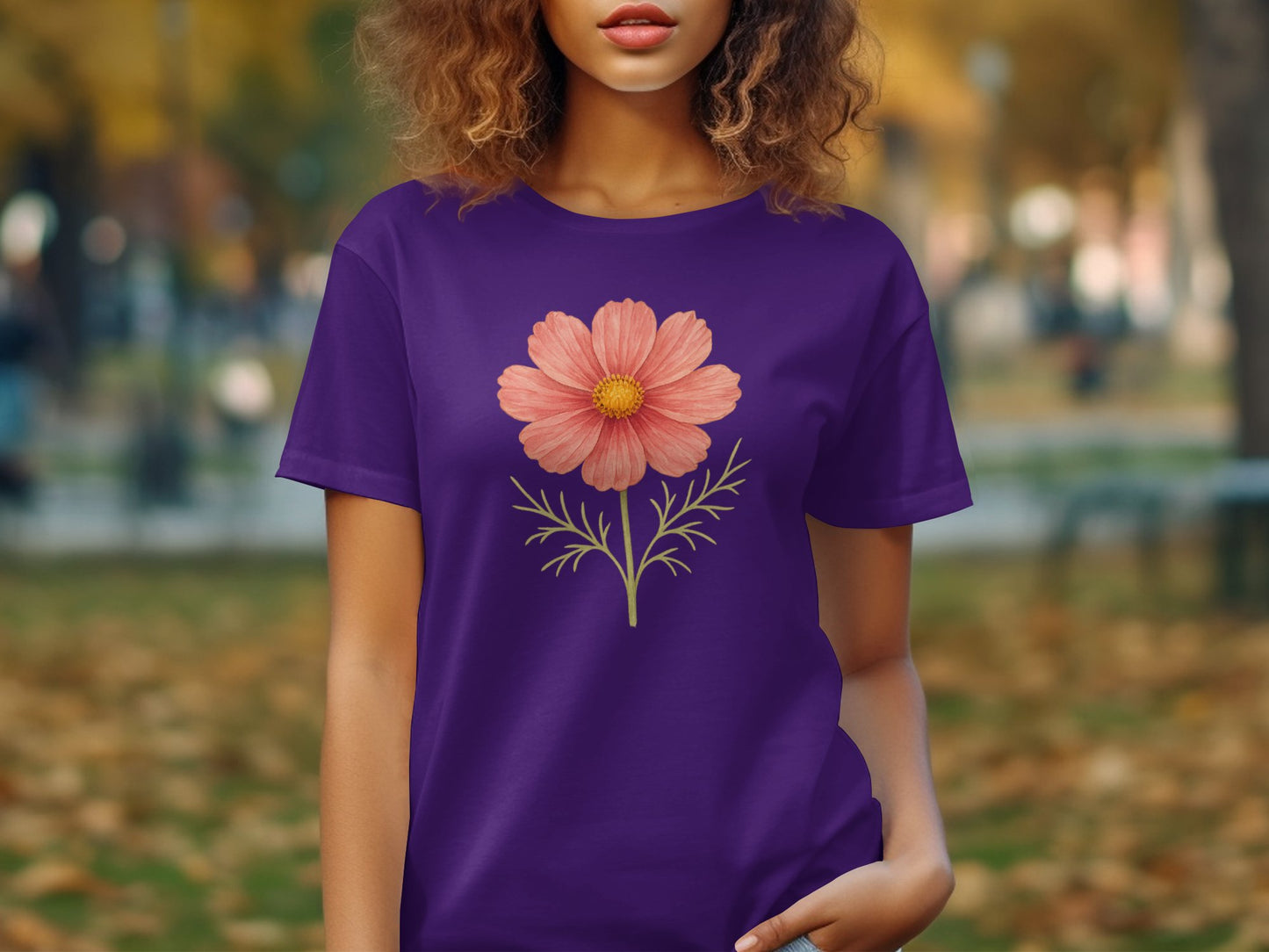 Elegant Purple Tee with Beautiful Flower Print product type