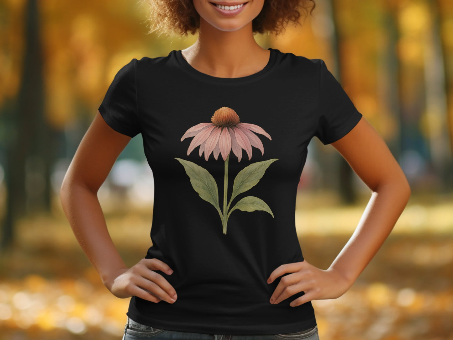 Floral Graphic Tee with Pink Blossom product type