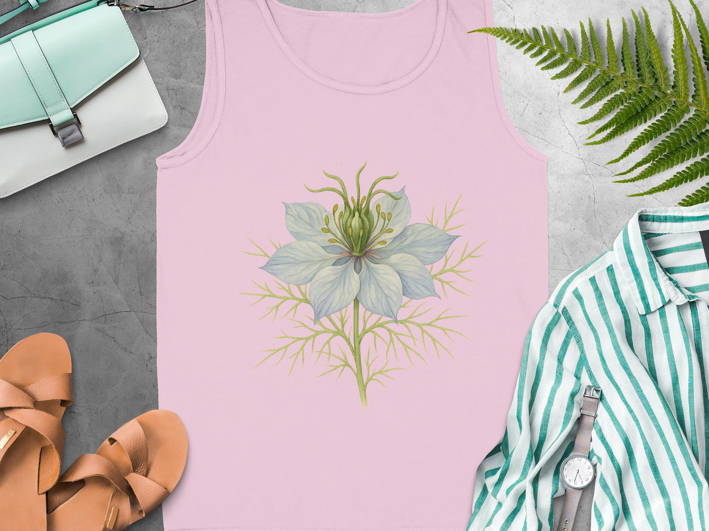 Floral Design Pastel Color Women's Sleeveless Top product