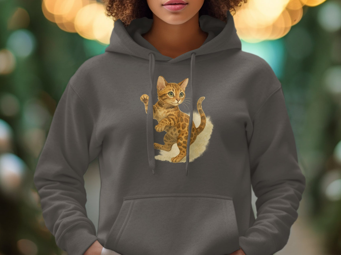 Cute Playful Bengal Cat Graphic Hoodie product type