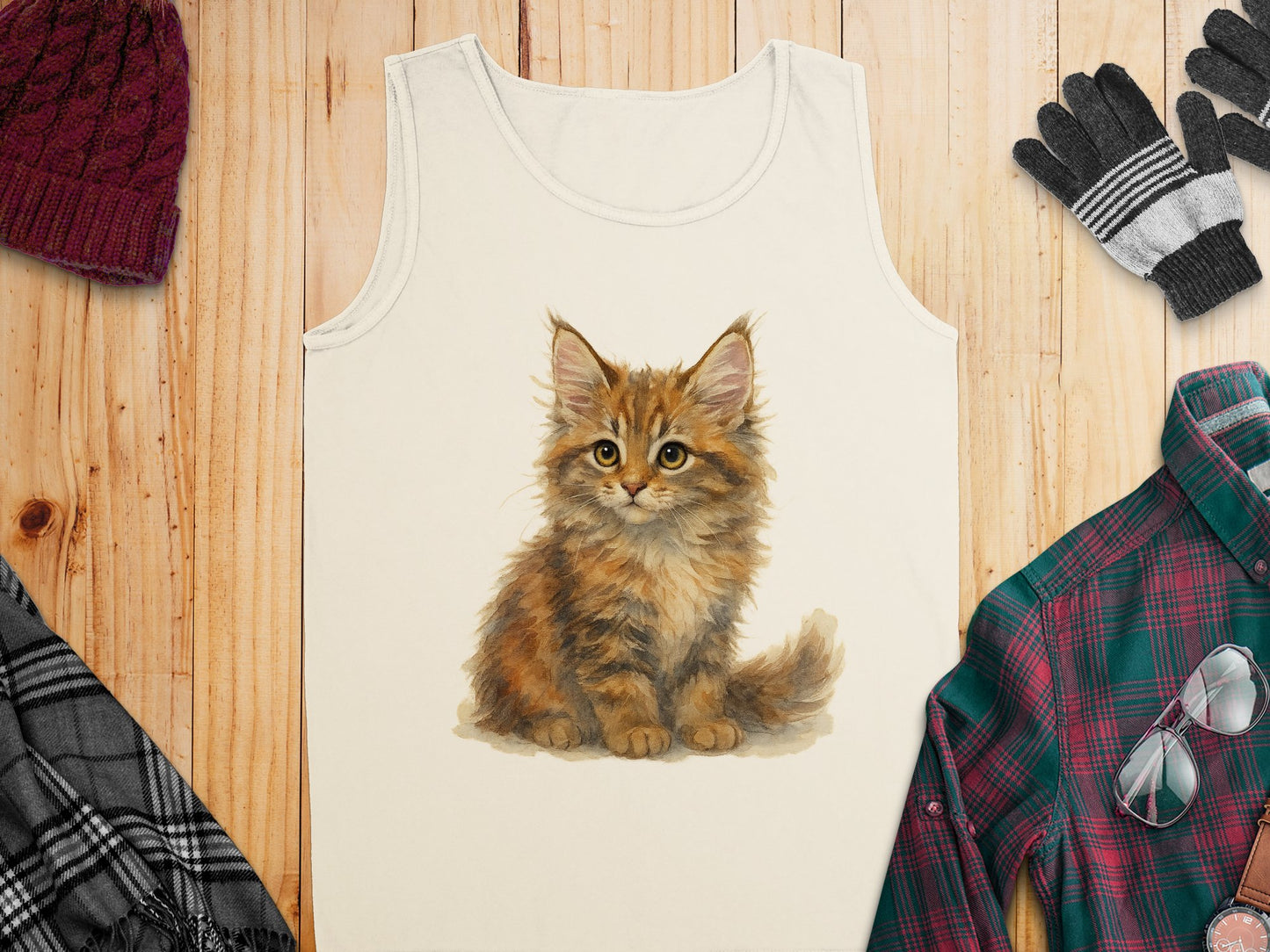 Cute Kitten Printed Sleeveless Top tank product