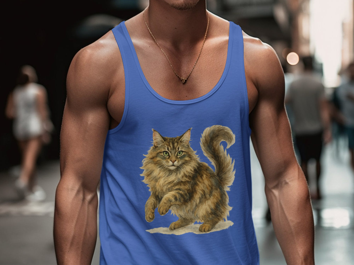 Casual cat lovers printed athletic tank top product type