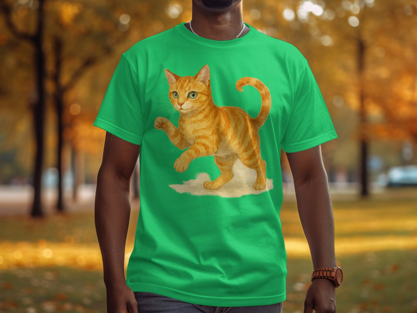 Playful Orange Cat Graphic T-Shirt product type