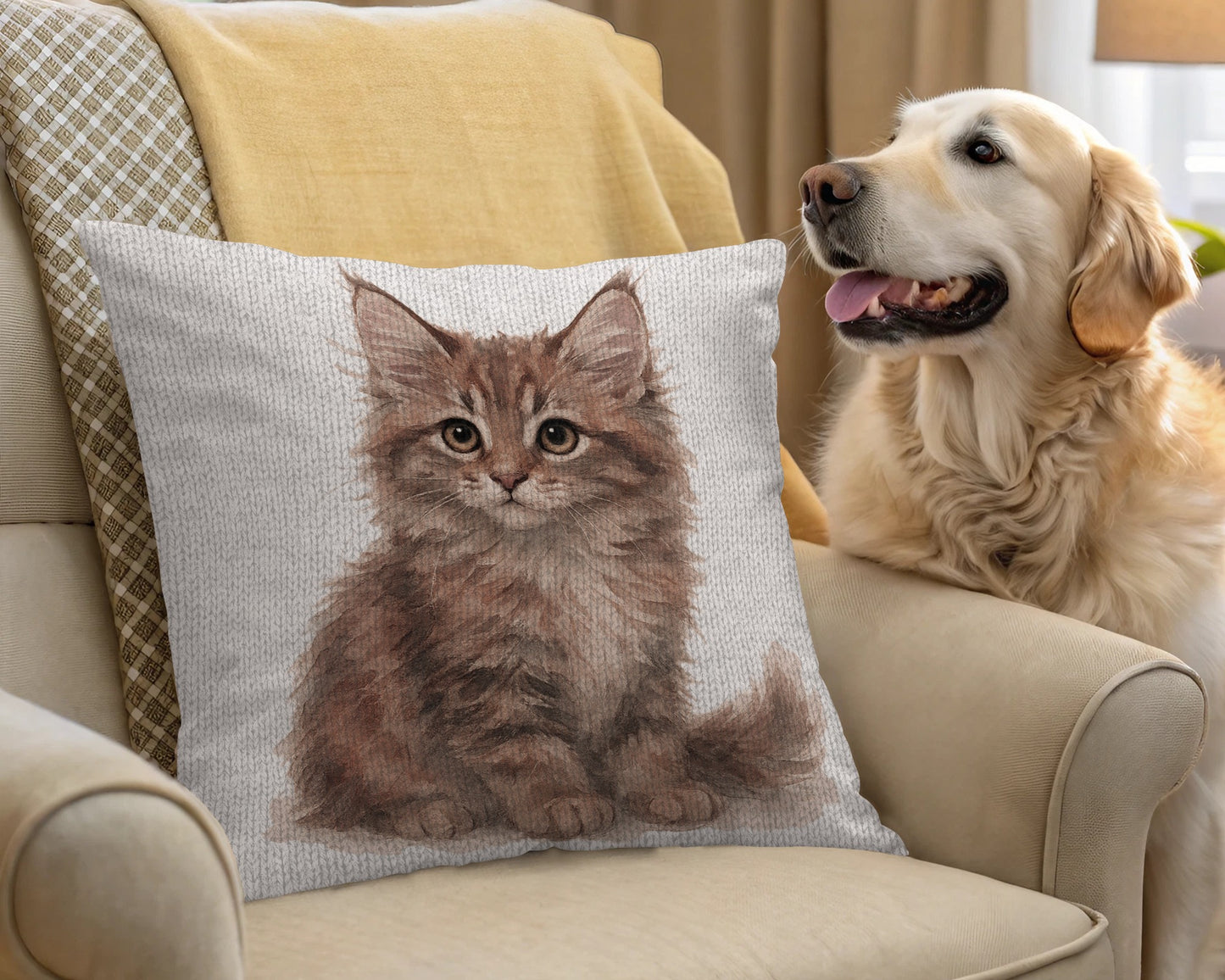 Adorable Kitten Decorative Pillow for Cozy Home Decor product