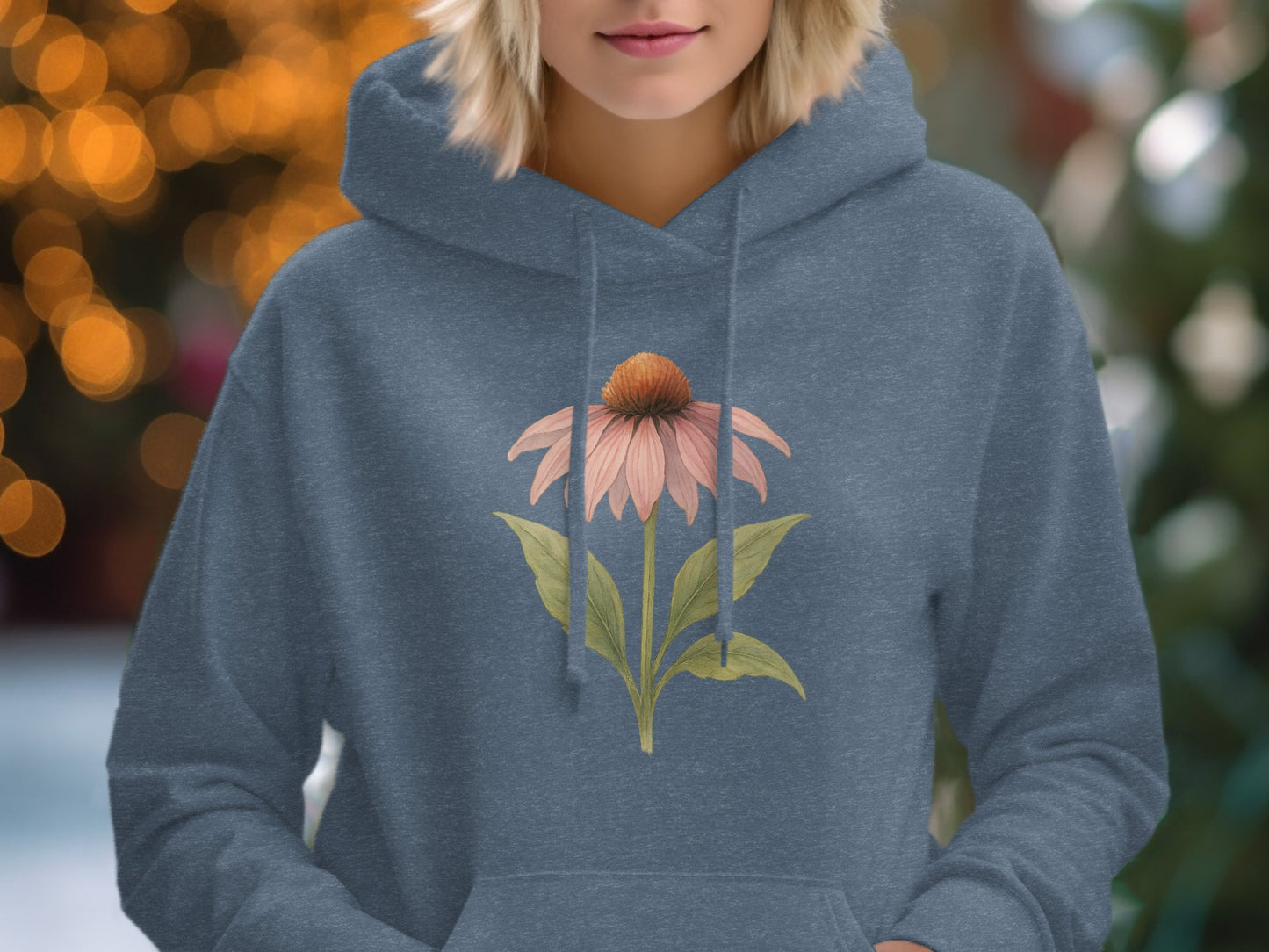 Vintage Pink Flower Graphic Design Hoodie product type