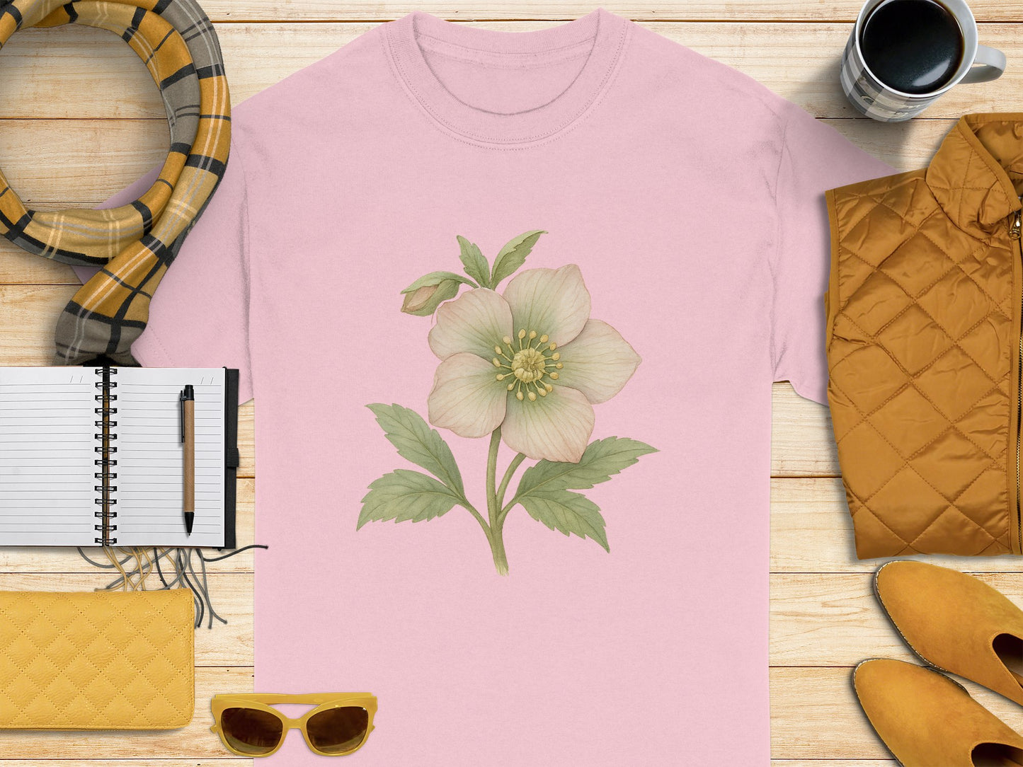 Stylish Pink T-shirt with Floral Design T-shirt product type