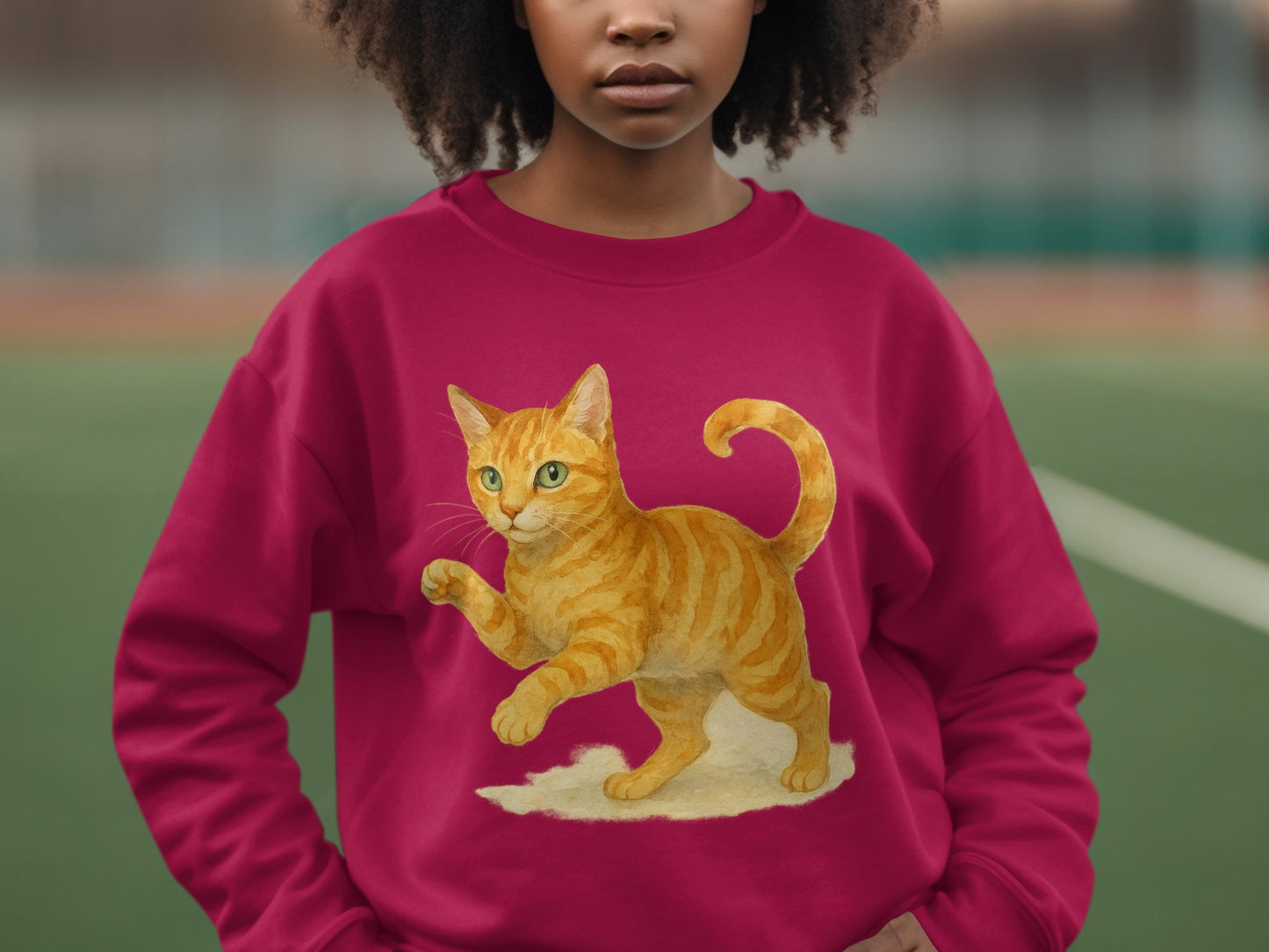 Cat Design Sweater with Cute Orange Tabby Product Type