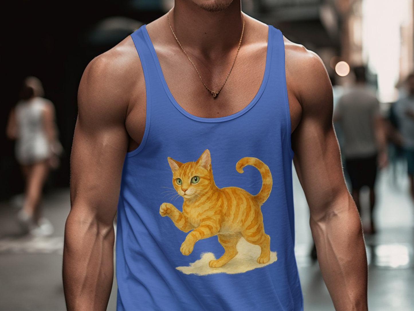 Orange Tabby Cat Design Men's Tank Top product