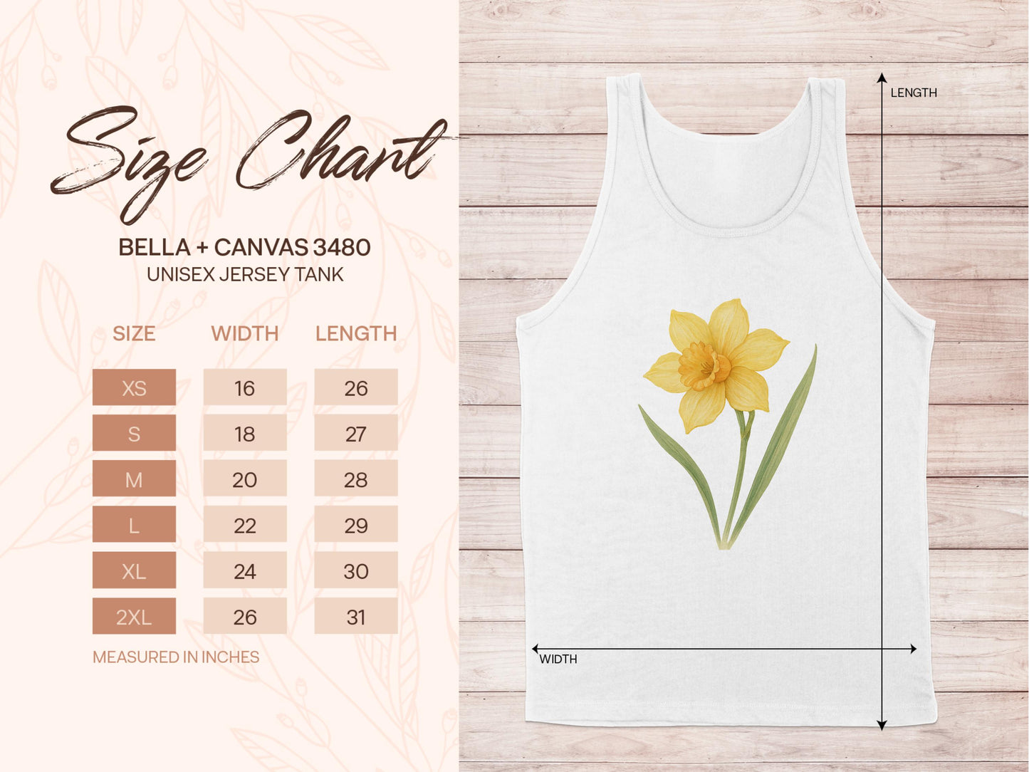 Daffodil Flower Print Unisex Jersey Tank product type