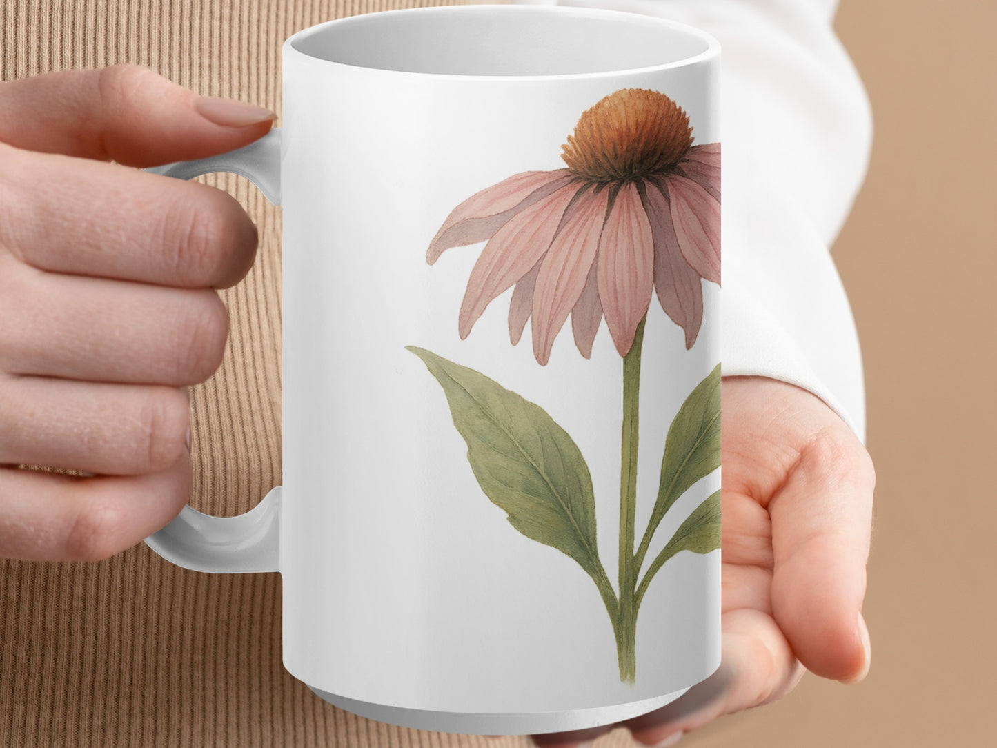 Beautiful Botanical Print White Mug Perfect Gift product