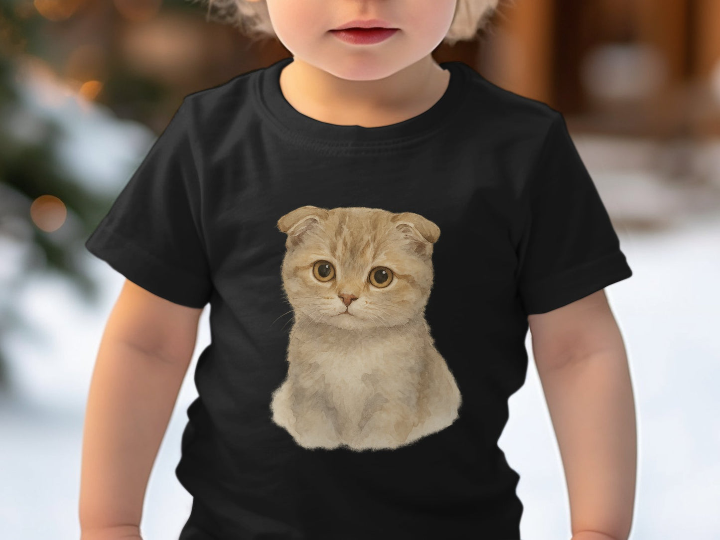 Adorable Kitten Graphic Black Toddler Shirt product