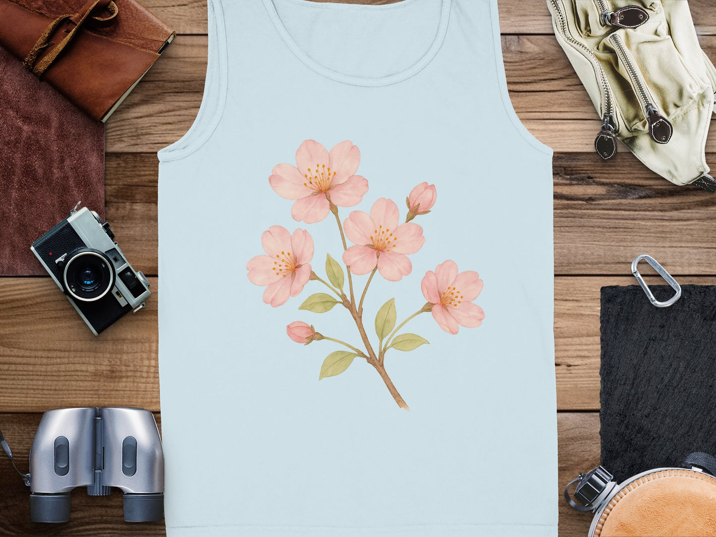 Blossom Flower Design Light Blue Tank Top product
