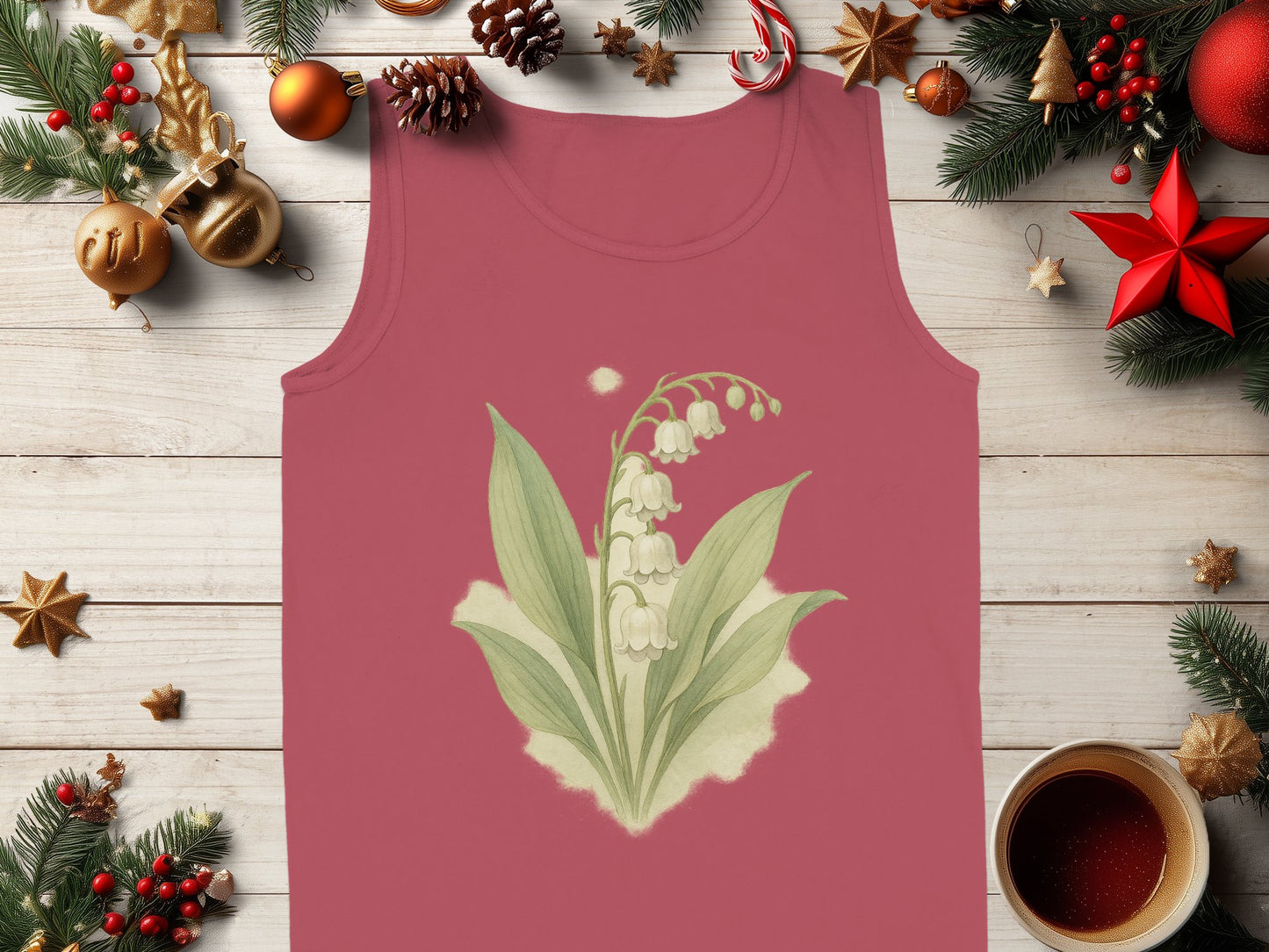Holiday Themed Floral Design Tank Top product type
