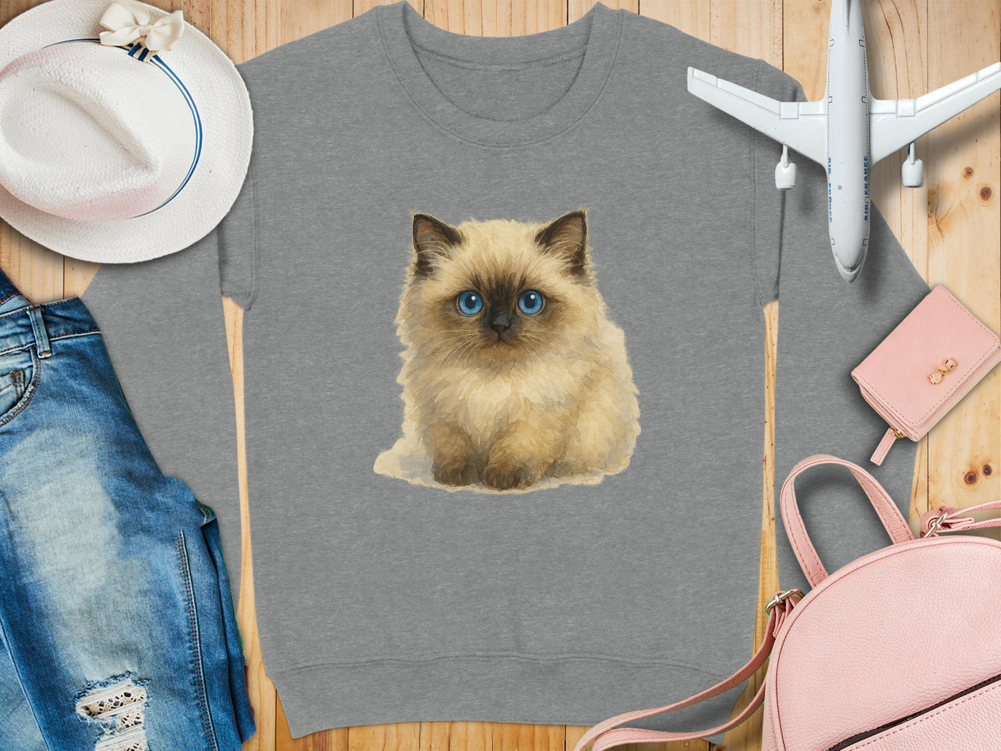 Adorable Blue Eyed Kitten Grey Sweatshirt product