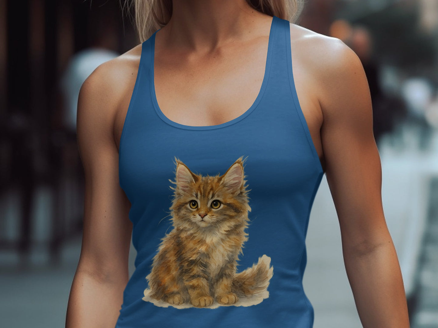 Cute Adorable Kitten Design Printed Tank Top product