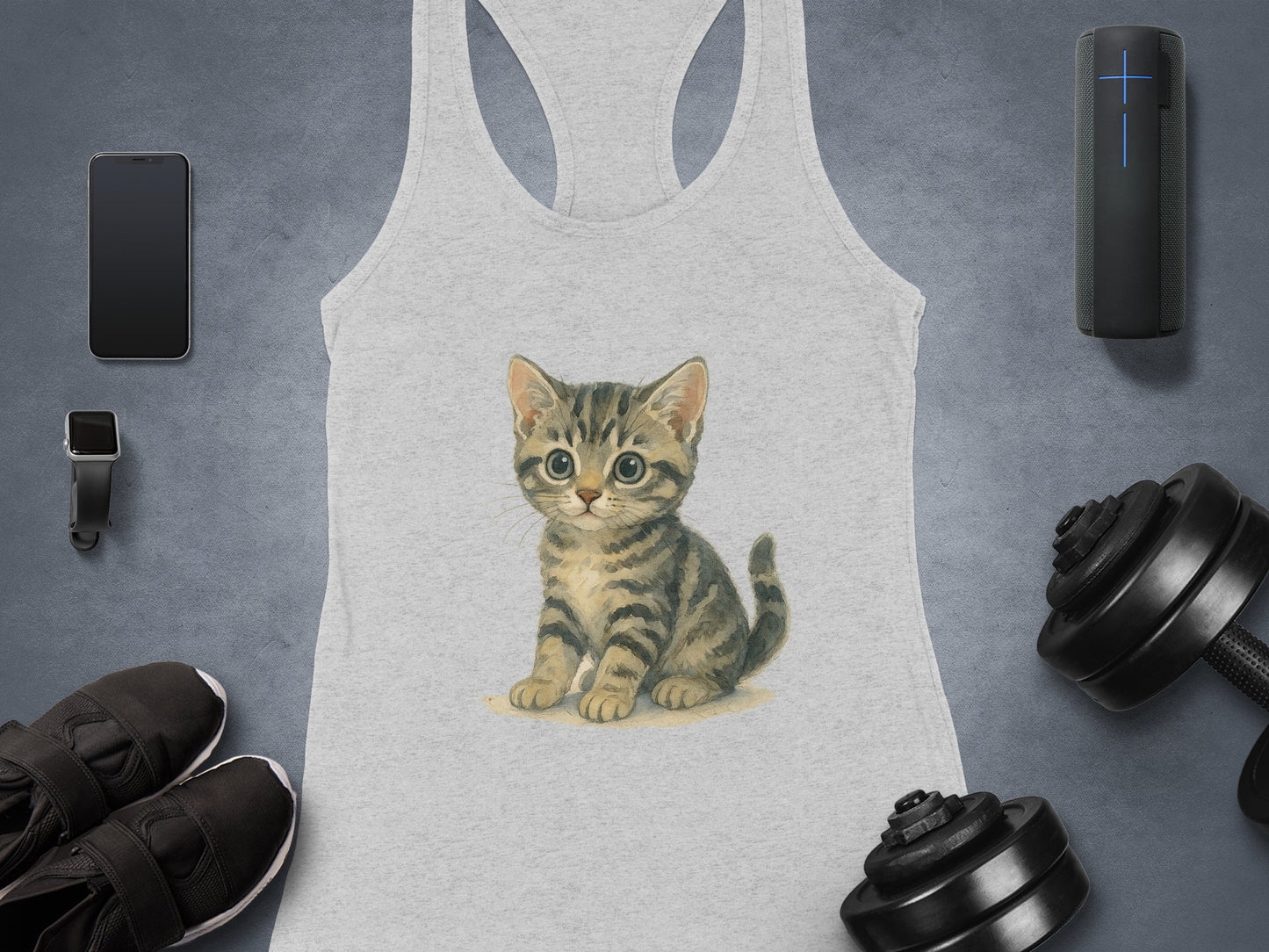 Adorable Kitten Graphic Tank Top Stylish Clothing Product