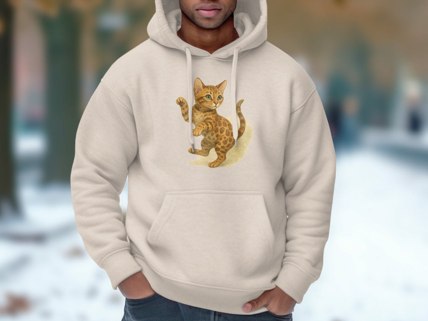 Adorable Cat Playing Hockey Graphic Hoodie product