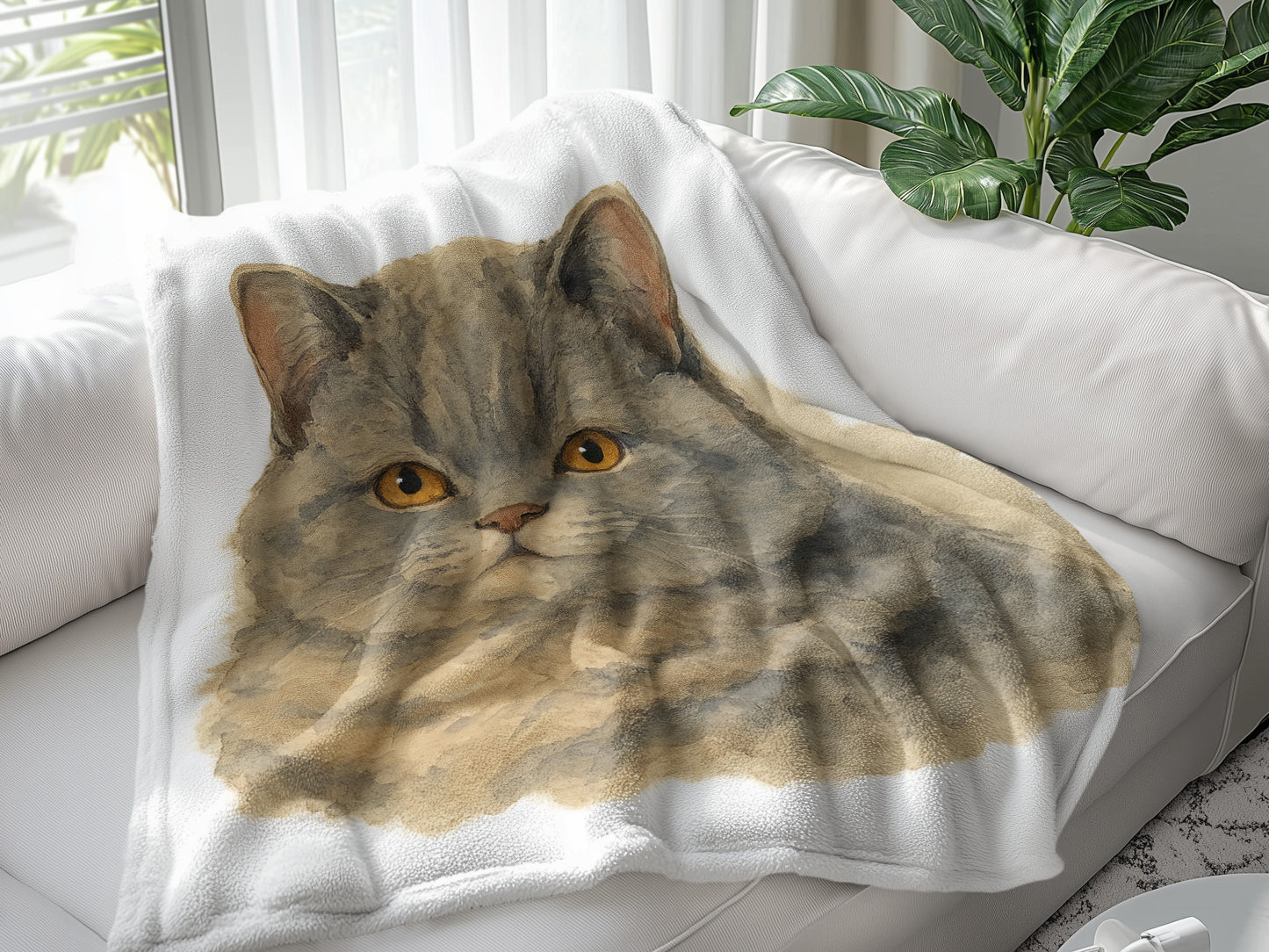 Adorable Cat Face Design Cozy Soft Blanket product type