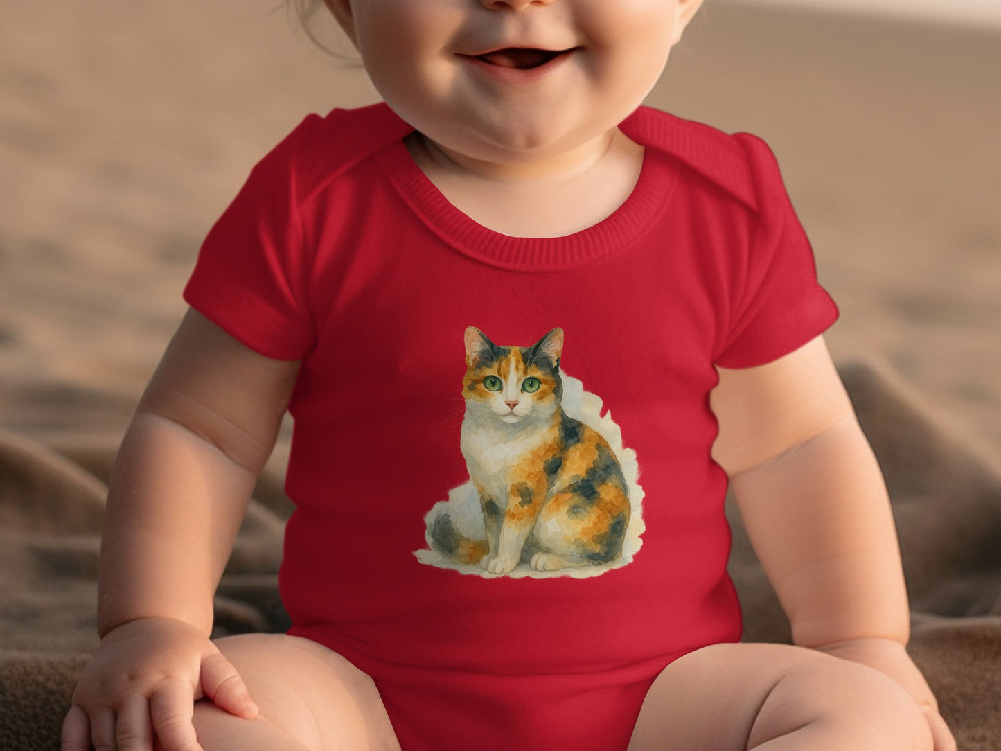 Cute Baby Bodysuit with Adorable Cat Design product type