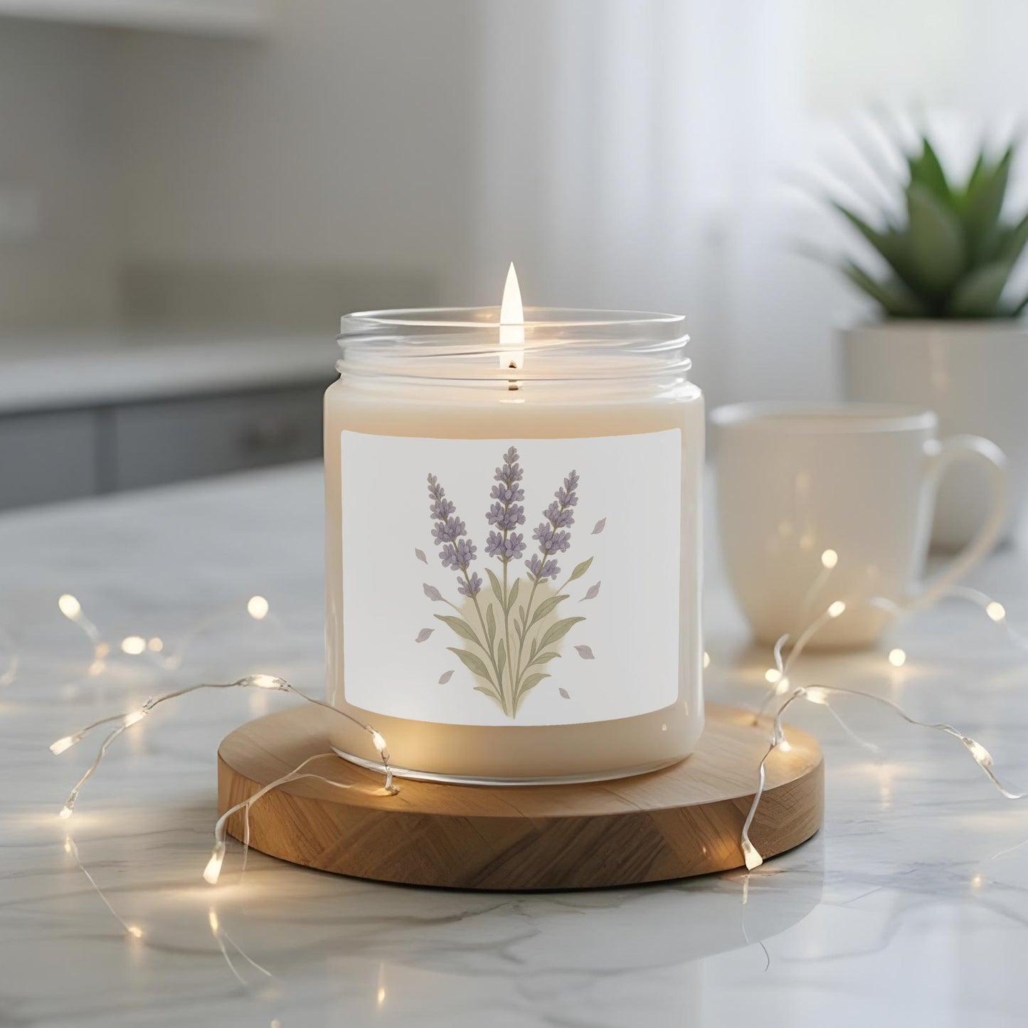 Lavender Scented Candle in Glass Jar for Aromatherapy product