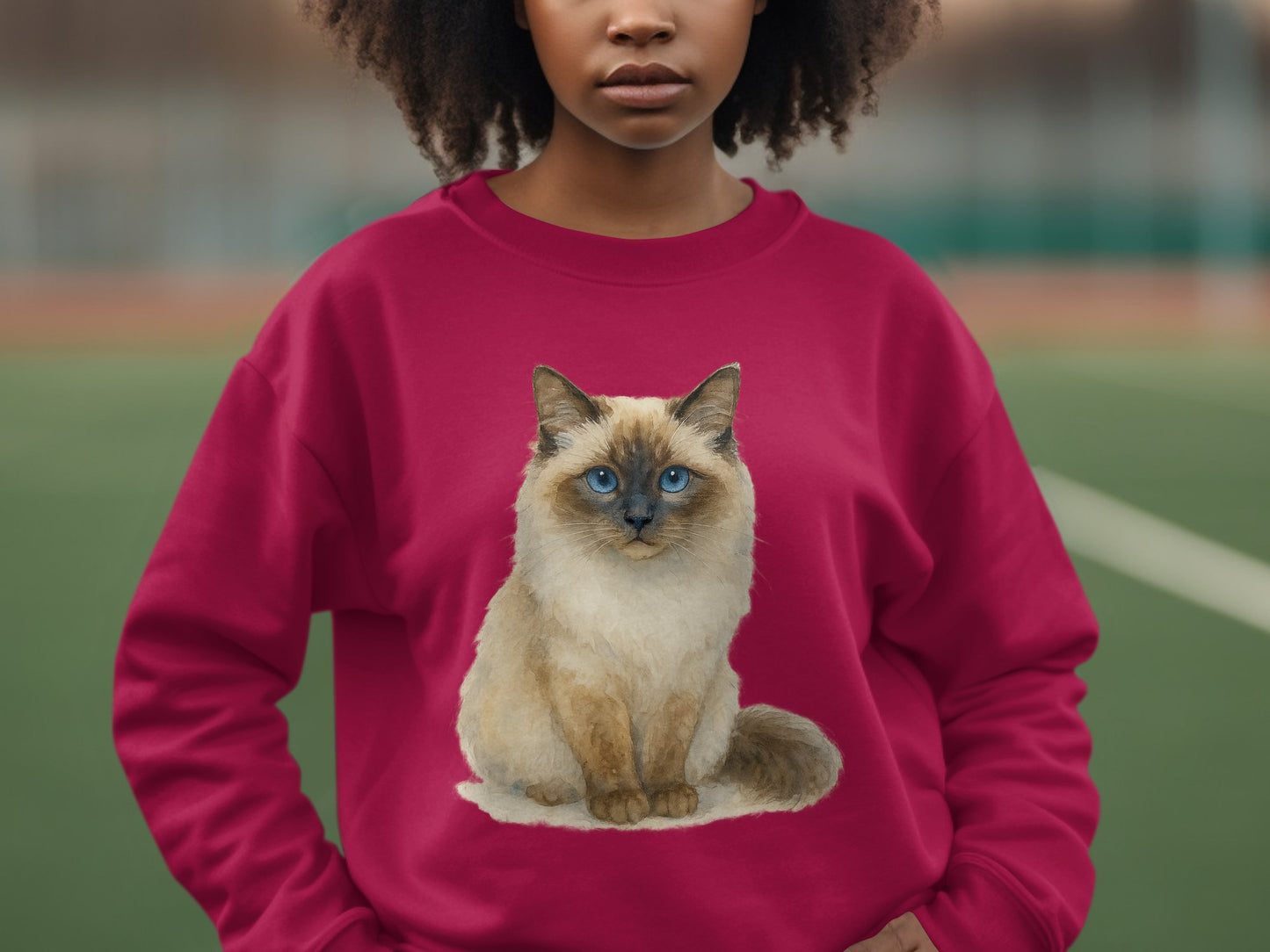 Cozy Cat Printed Sweatshirt for Casual Wear product type