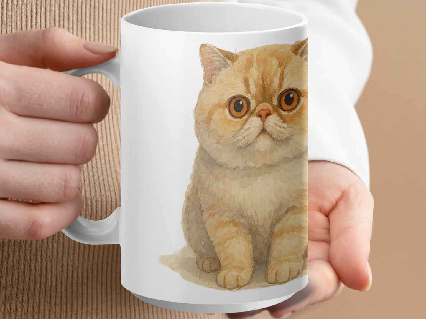Cute Fluffy Cat Printed Mug for Coffee or Tea product type