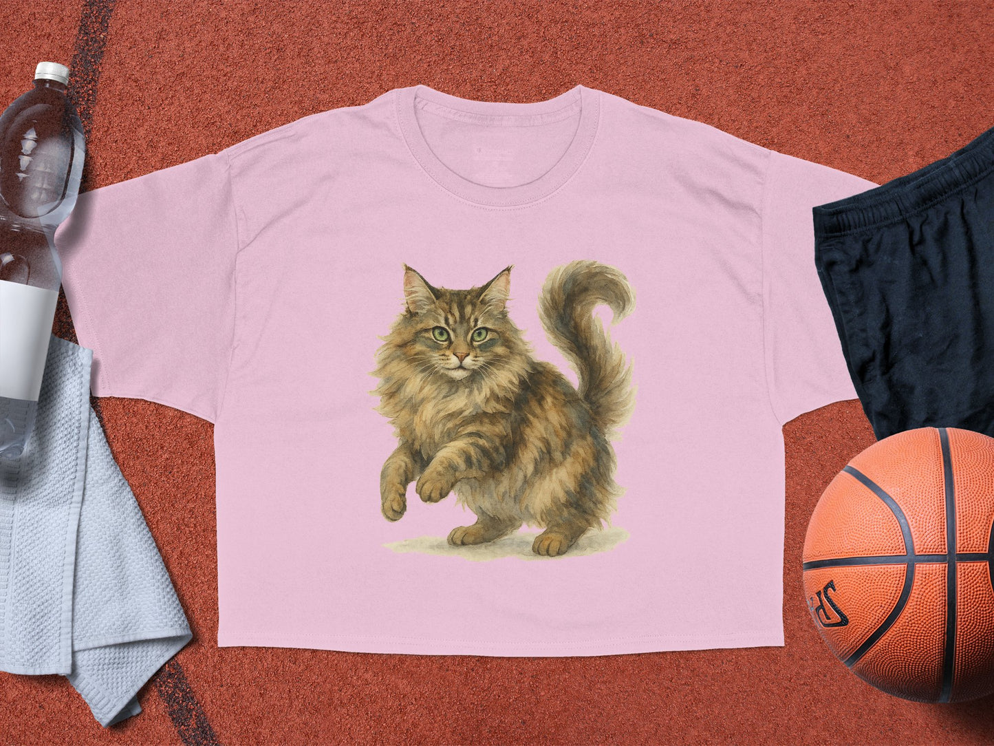 Playful Cat Graphic on Pink T-shirt product type