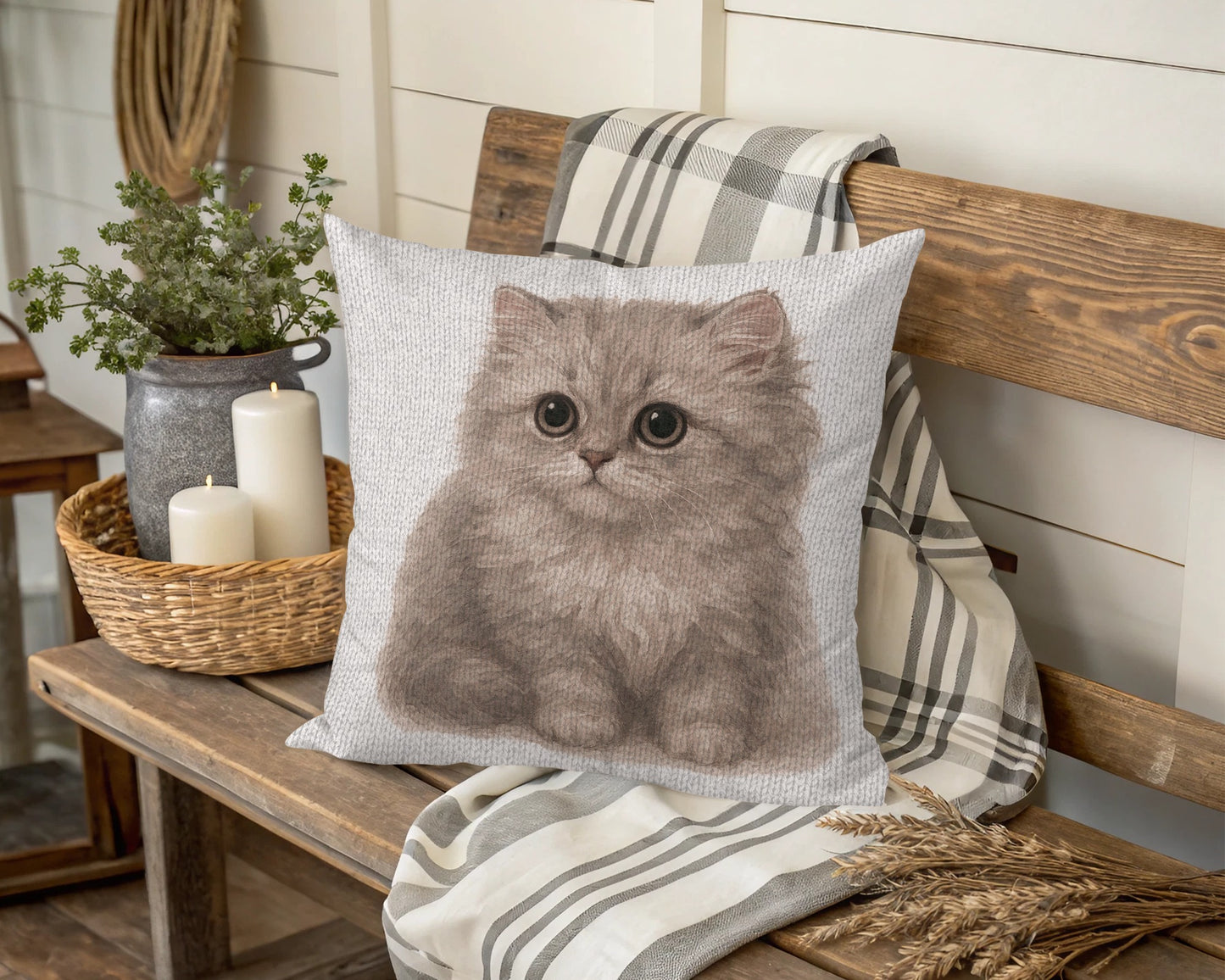 Adorable Kitten Print Decorative Pillow product type