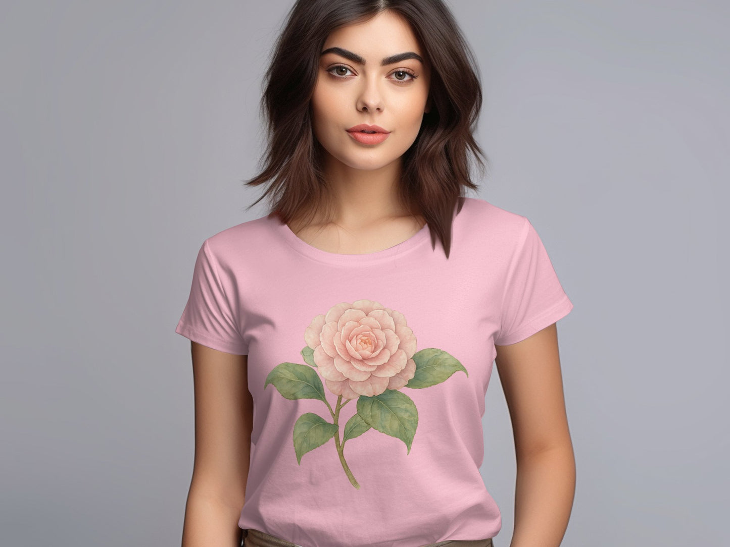 Floral Pink T-Shirt with Elegant Flower Design product type